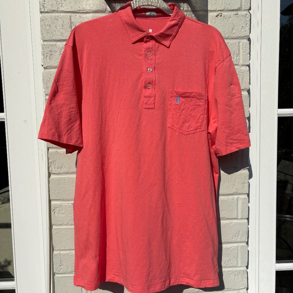 Johnnie-O Hangin Out The Original polo shirt Coral Large - Picture 2 of 15